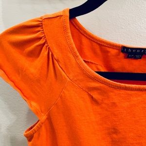 Theory Orange Cap Sleeve Cotton T Shirt - S/P